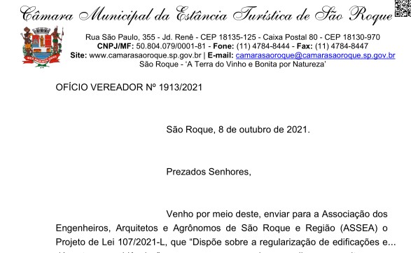 OFÍCIO VEREADOR Nº 1913/2021