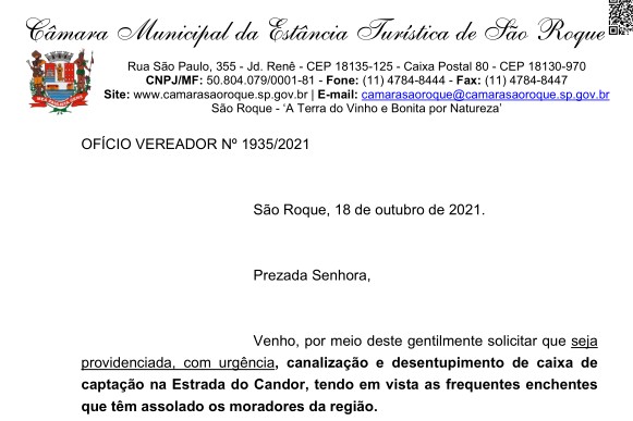 OFÍCIO VEREADOR Nº 1935/2021