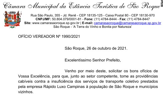 OFÍCIO VEREADOR Nº 1990/2021