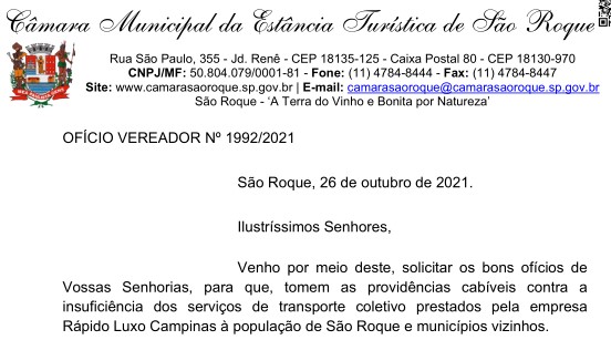 OFÍCIO VEREADOR Nº 1992/2021