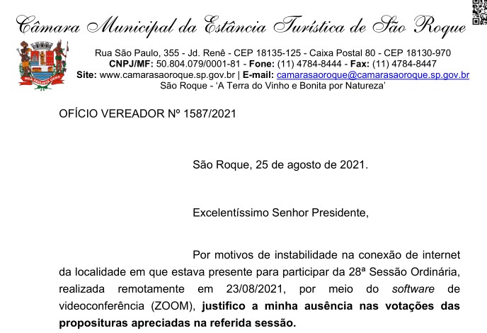 OFICIO VEREADOR N 1587/2021