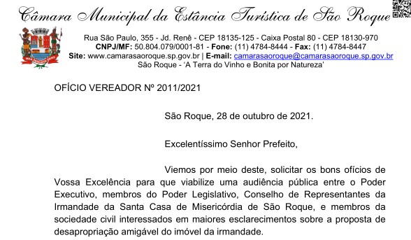 OFÍCIO VEREADOR Nº 2011/2021