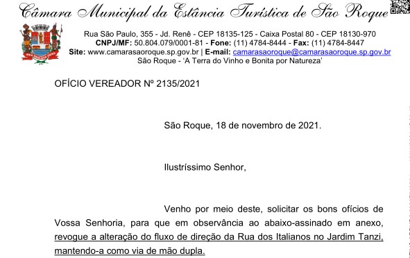 OFÍCIO VEREADOR Nº 2135/2021