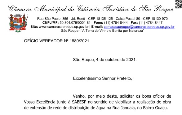 OFÍCIO VEREADOR Nº 1791/2021